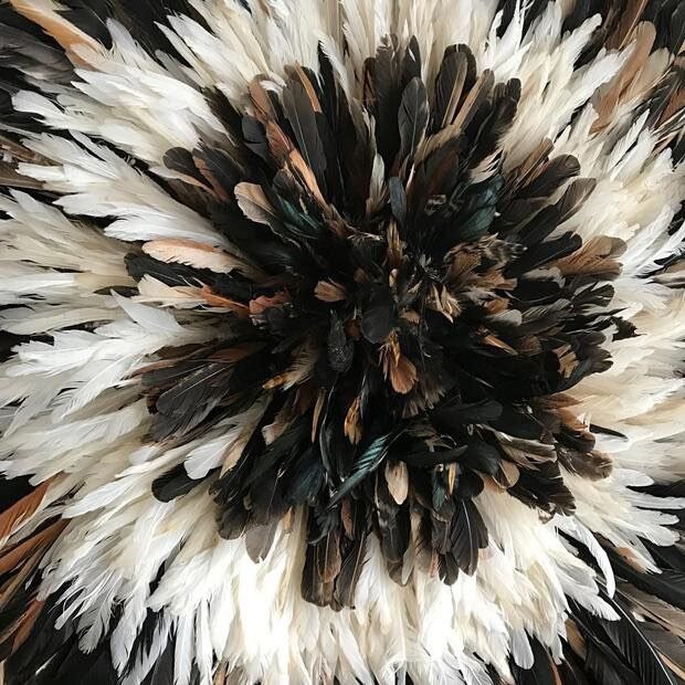 Natural tan black white juju hat - Image 2