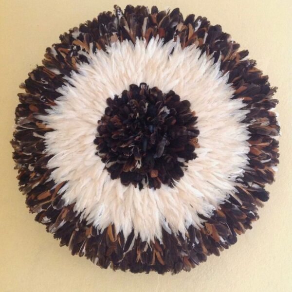Natural tan black white juju hat