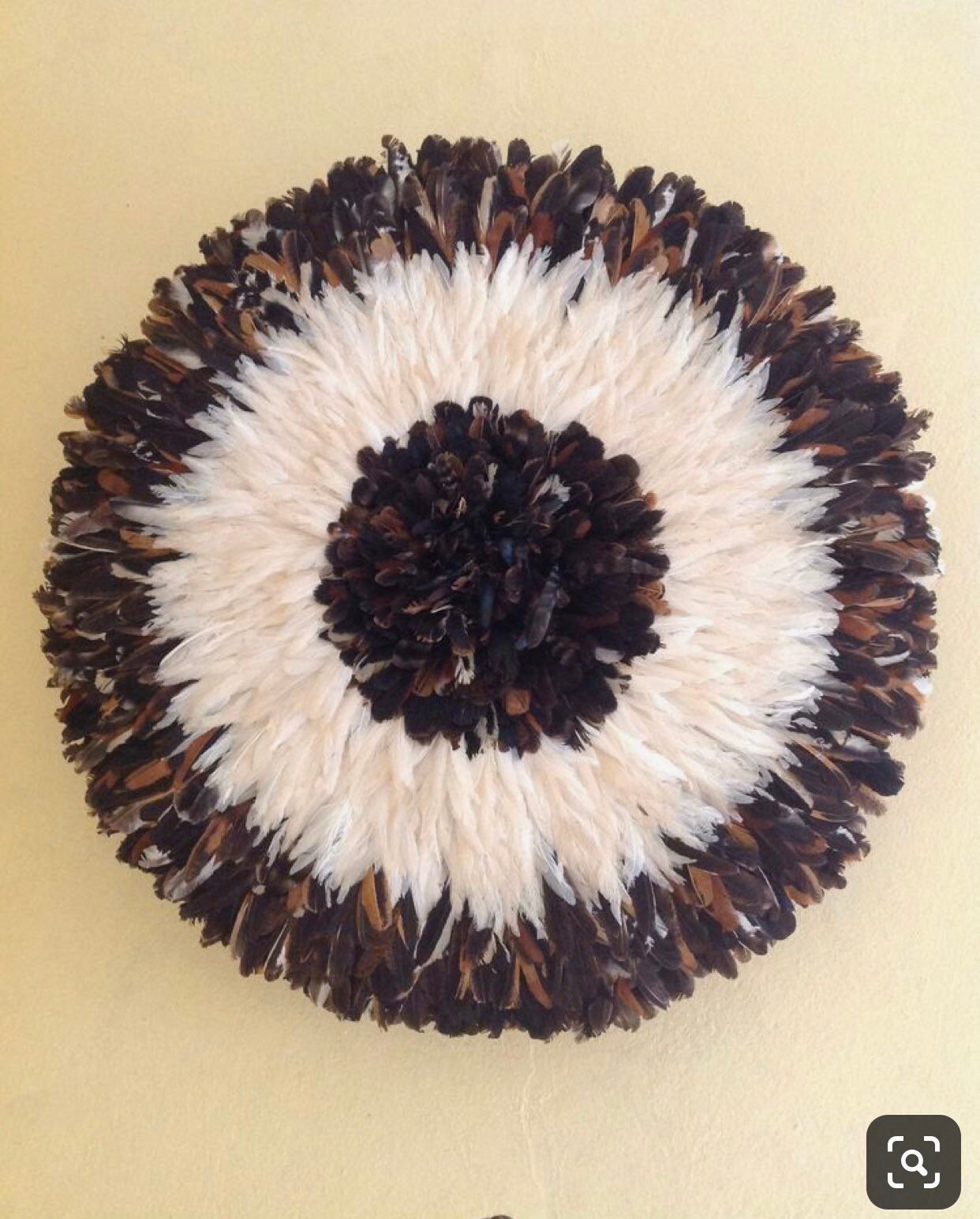 Natural tan black white juju hat