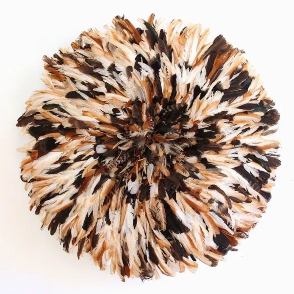 Natural beige brown black white juju hat