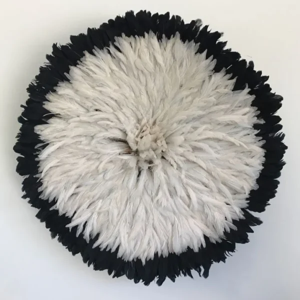 Black edges White centre juju hat