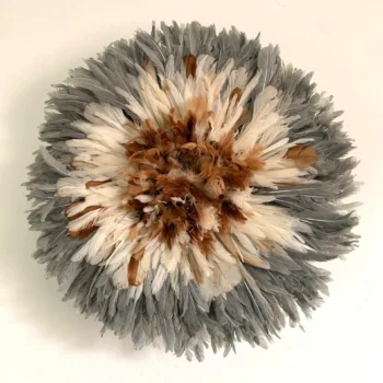 Gray tan white cream juju hat