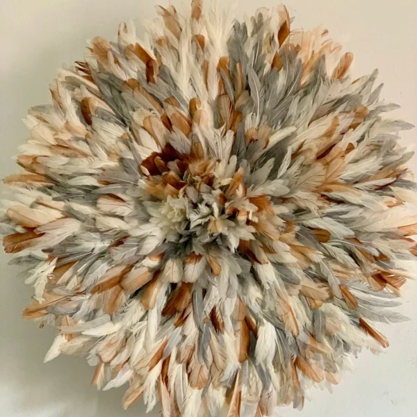 Gray tan white cream  juju hat