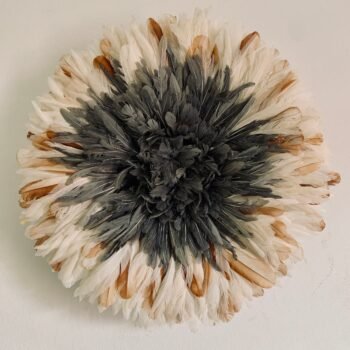 Tan white gray cream juju hat