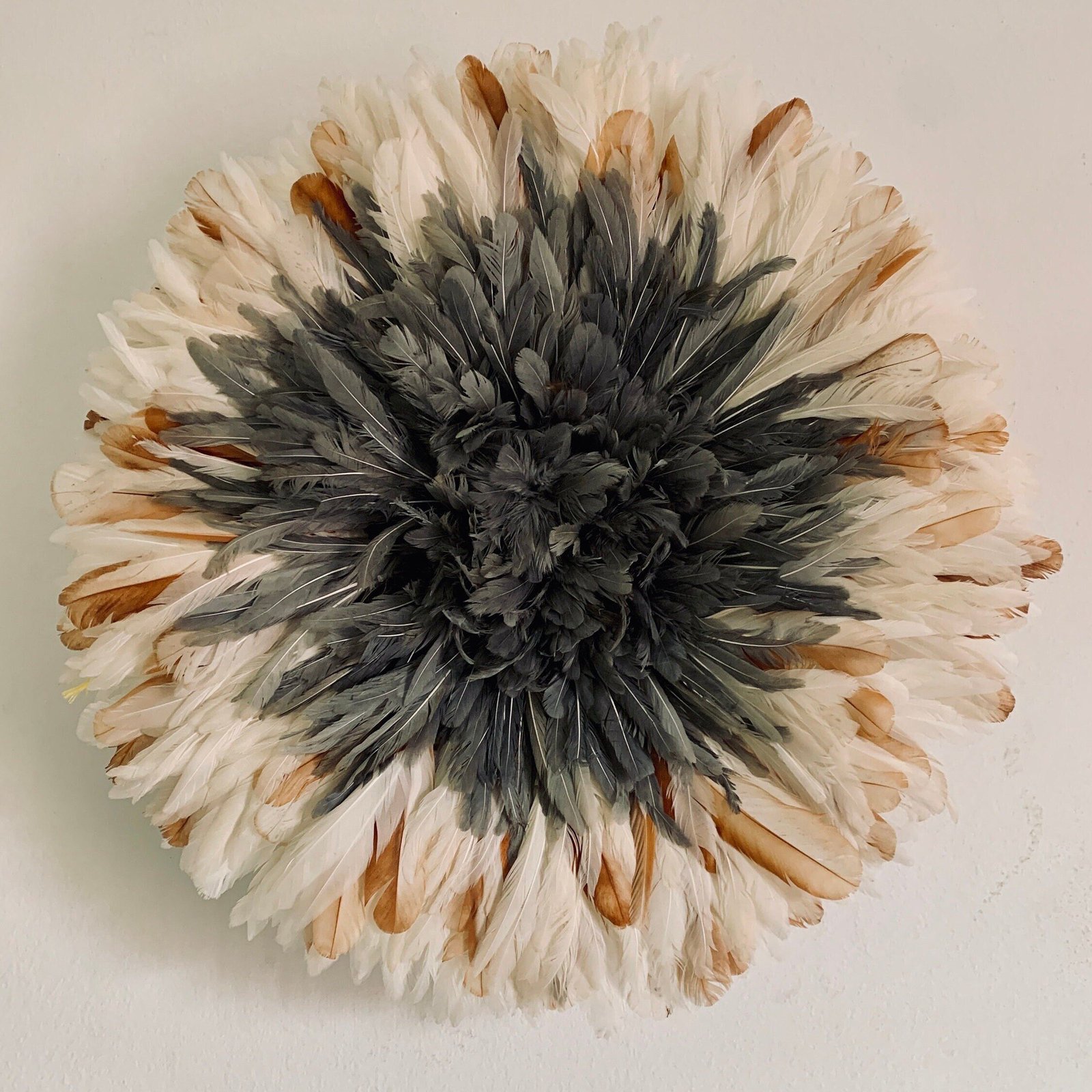 Tan white gray cream juju hat