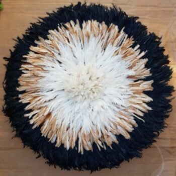 White tan black juju hat