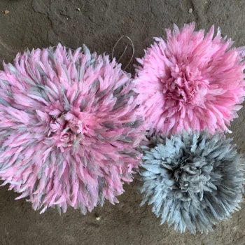 Juju hat set of 3 in light pink speckled gray, pink and gray