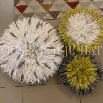 Juju hat set of 3 in white speckled gray, yellow and gray