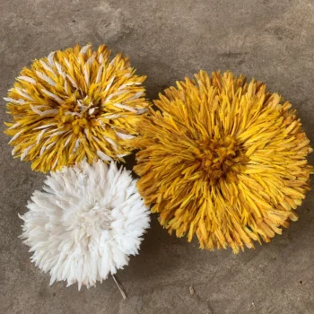 Juju hat set of 3 in mustard yellow, speckled white and cream