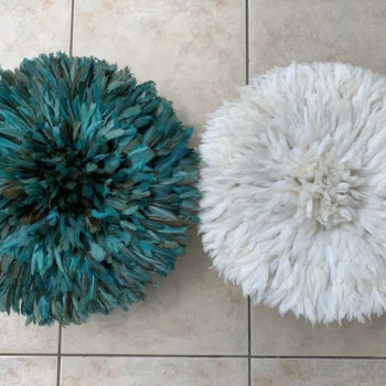 Juju hat petrol green, white, ivory and cream