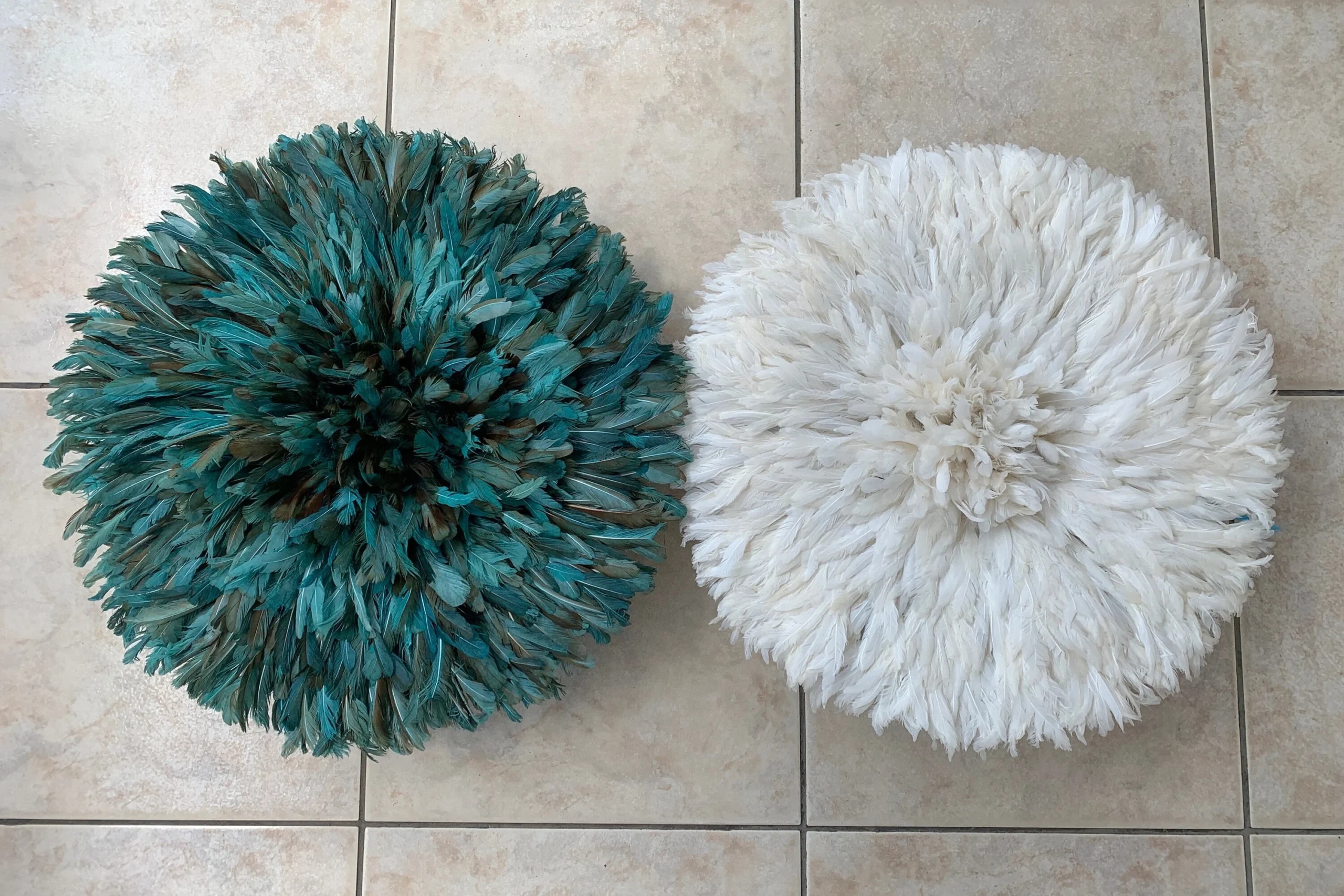 Juju hat petrol green, white, ivory and cream