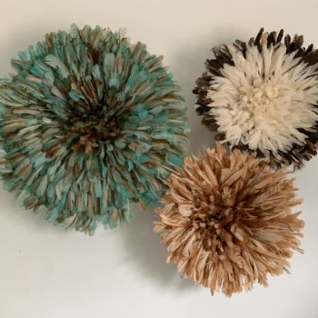 Juju hat set of 3 in Petrol green, tan, white and natural