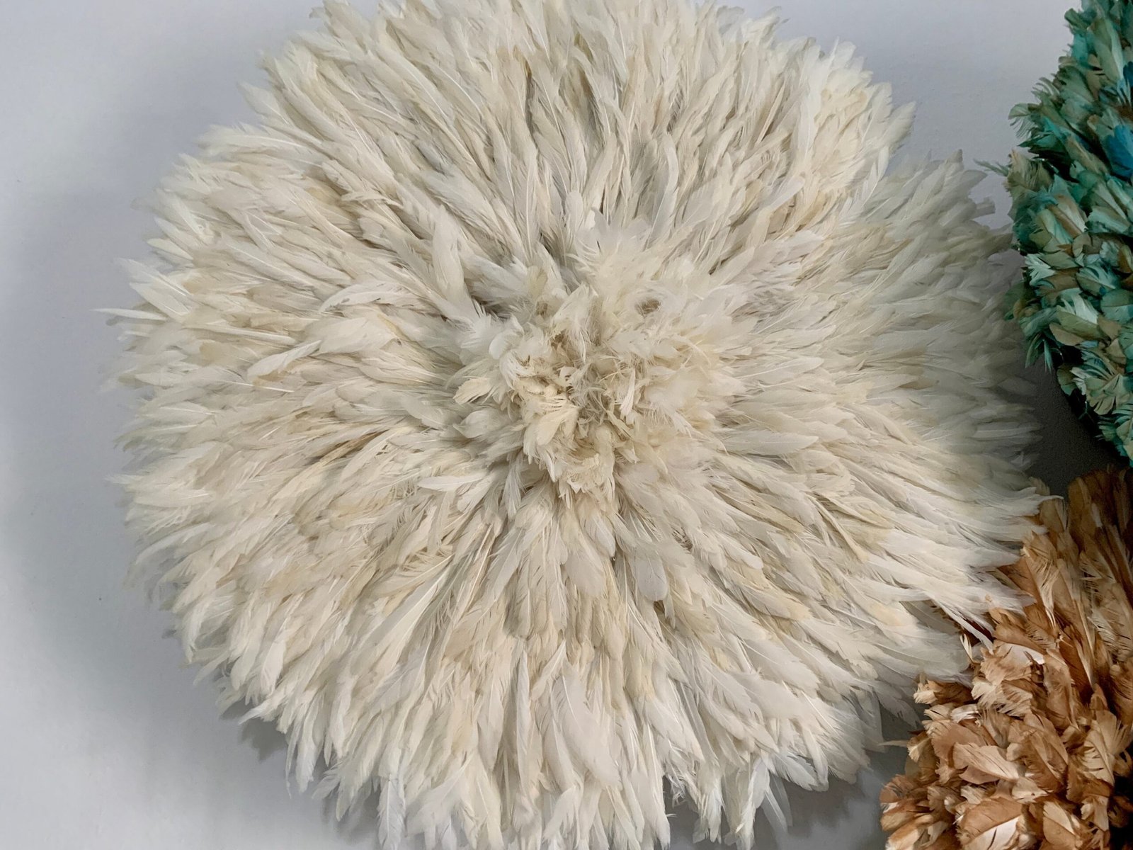 Juju hat set of 3 in Petrol green, tan and white/ivory/cream - Image 4