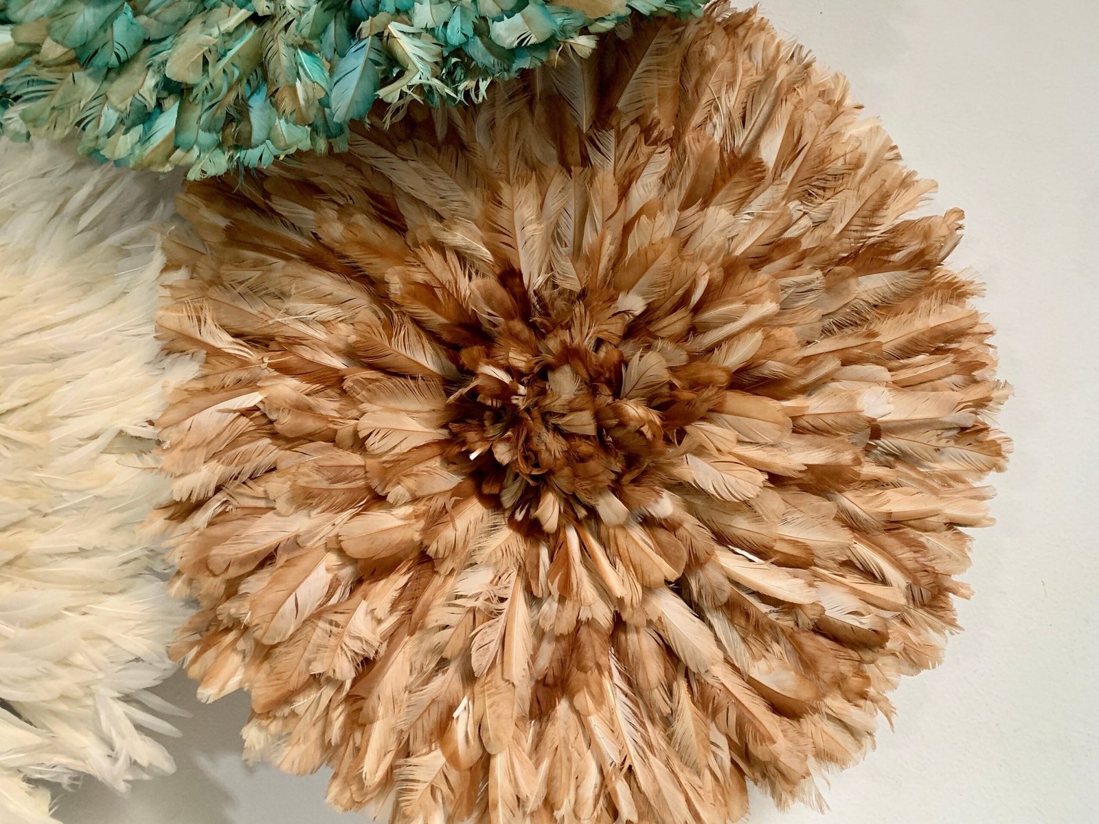 Juju hat set of 3 in Petrol green, tan and white/ivory/cream - Image 6