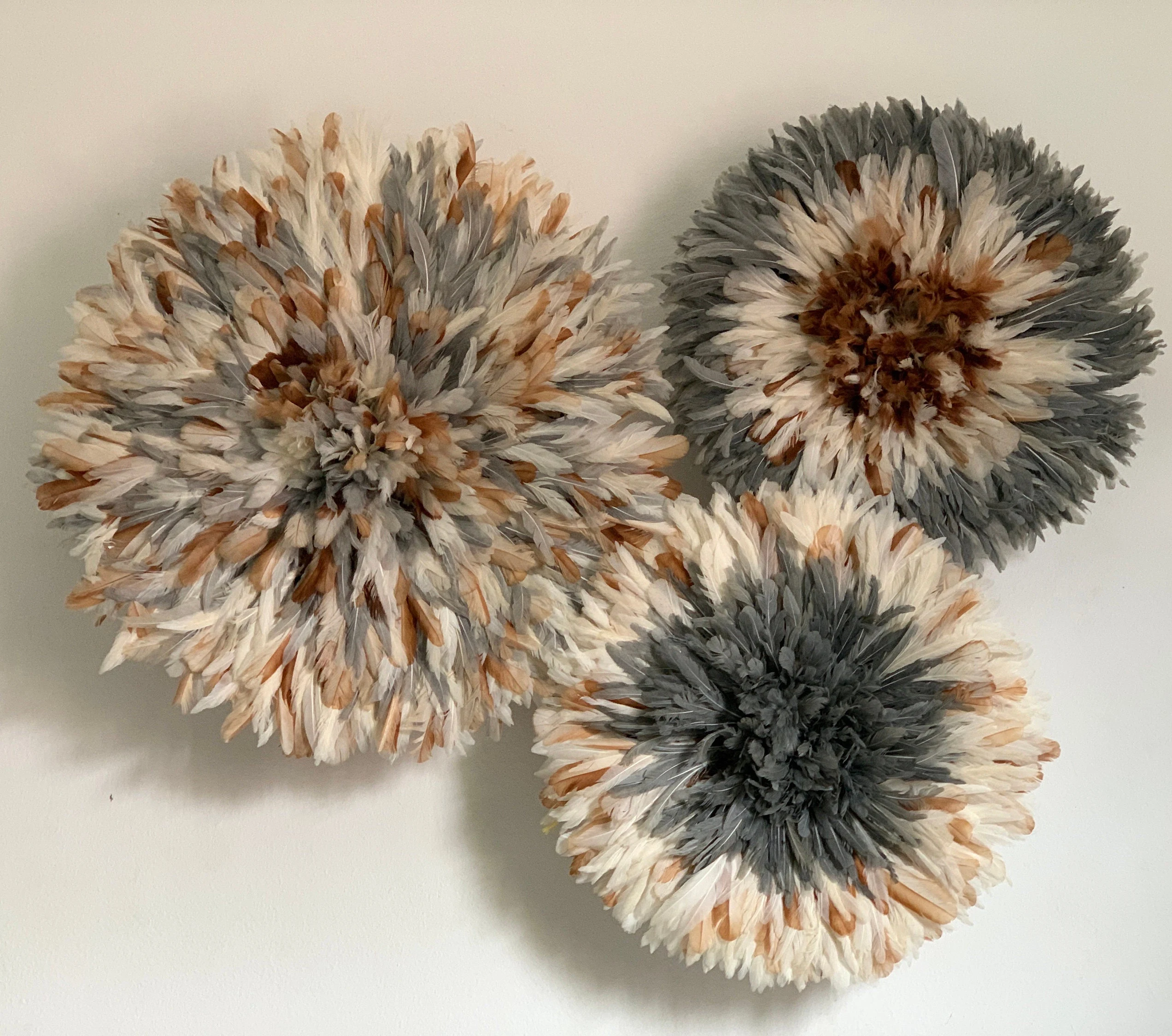 Juju hat set in Gray tan, white, cream and natural - Image 3