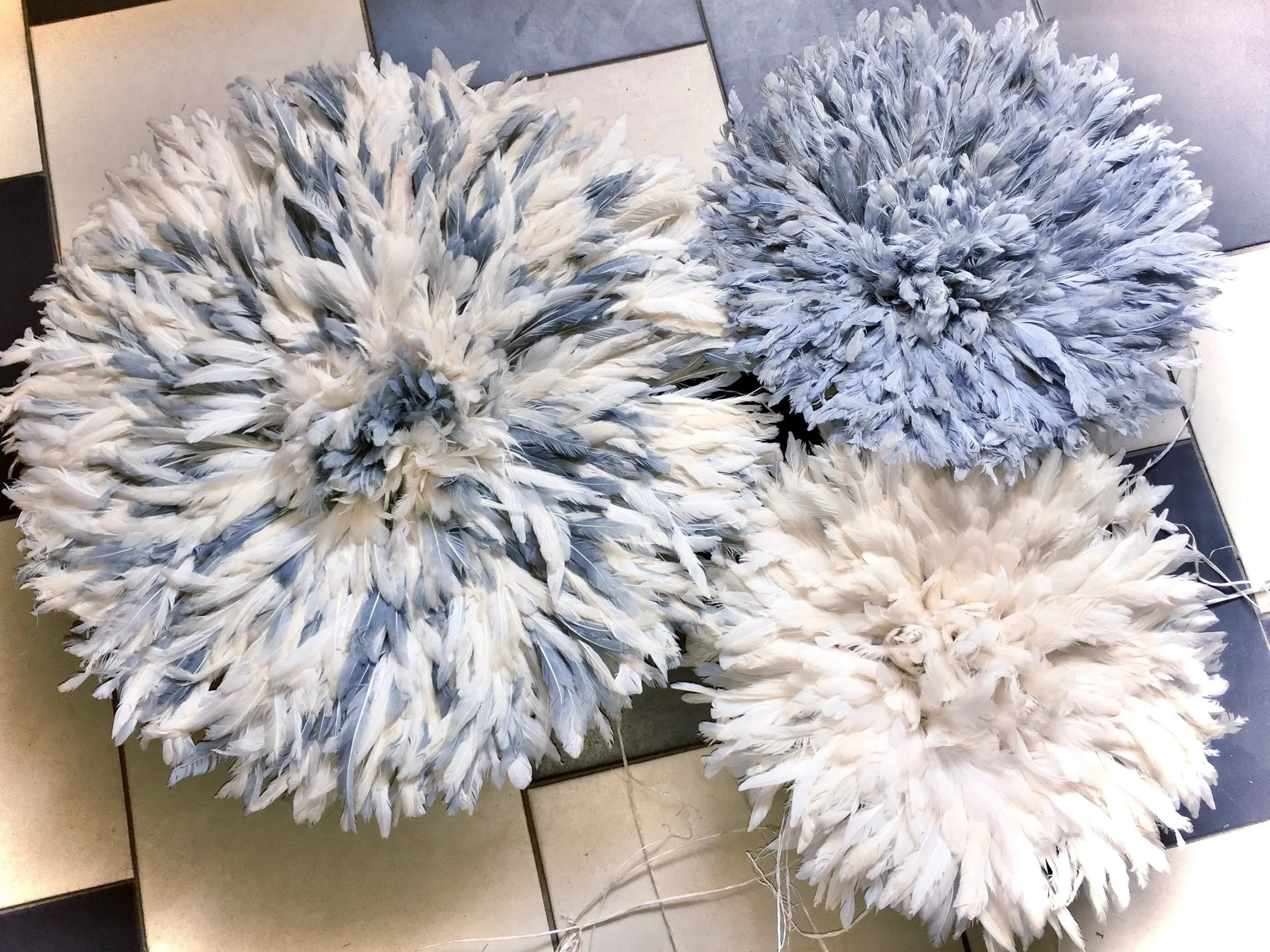 Juju hat set in white speckled gray, ivory and cream - Image 2