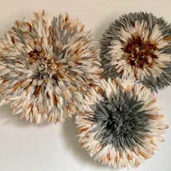 Juju hat set in Gray tan, white, cream and natural