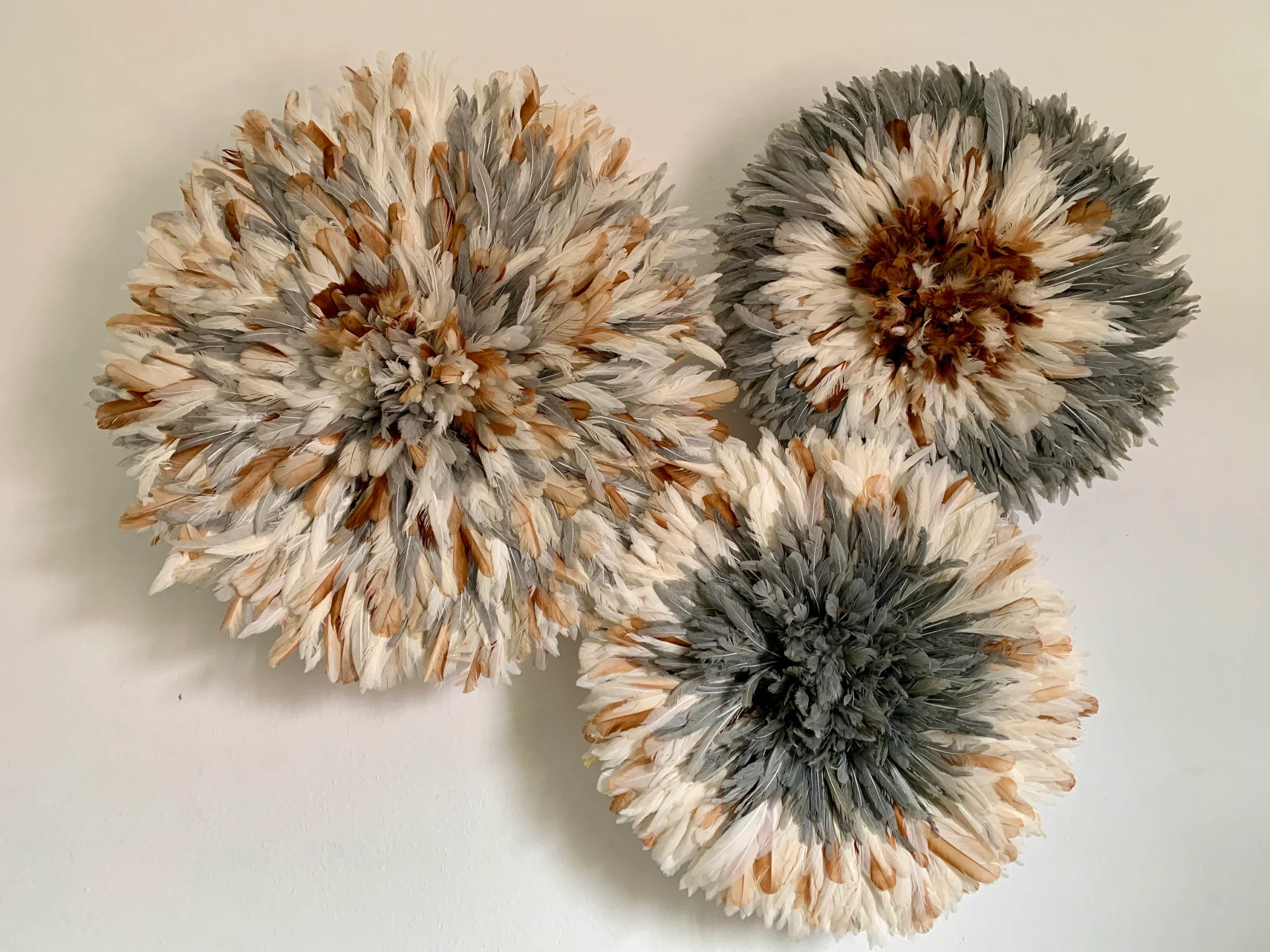 Juju hat set in Gray tan, white, cream and natural