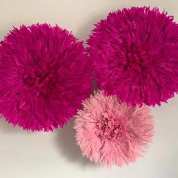 Juju hat set of 3 in fuchsia and light pink
